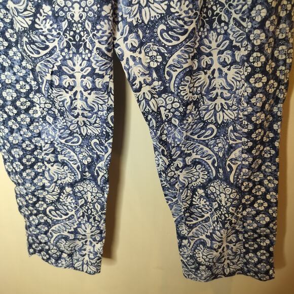 Oysho Floral Cotton Pants Pull On Pockets Pleated - Picture 8 of 11